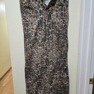 Leopard Print Denim Pants
